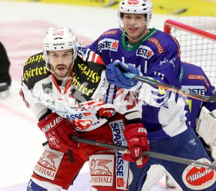 EBEL. Eishockey Bundesliga. EC VSV gegen KAC. Mario Altmann,  (VSV), Jean Francois Jacques (KAC). Villach, am 12.10.2014.
Foto: Kuess 


---
pressefotos, pressefotografie, kuess, qs, qspictures, sport, bild, bilder, bilddatenbank