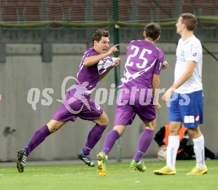 Fussball Regionalliga. SK Austria Klagenfurt gegen BW Linz. Torjubel Bernd Kager (Austria Klagenfurt). Klagenfurt, am 17.10.2014.
Foto: Kuess
---
pressefotos, pressefotografie, kuess, qs, qspictures, sport, bild, bilder, bilddatenbank