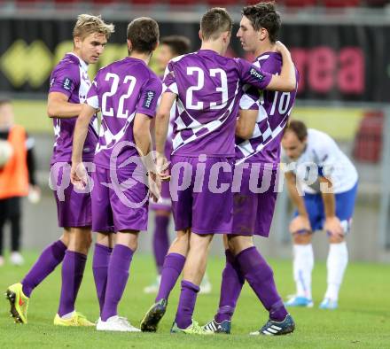 Fussball Regionalliga. SK Austria Klagenfurt gegen BW Linz. Jubel Austria. Klagenfurt, am 17.10.2014.
Foto: Kuess
---
pressefotos, pressefotografie, kuess, qs, qspictures, sport, bild, bilder, bilddatenbank