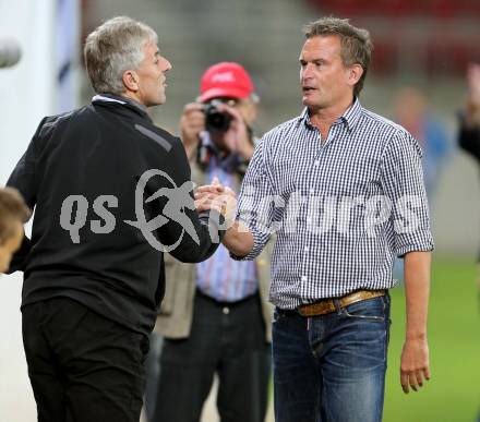 Fussball Regionalliga. SK Austria Klagenfurt gegen BW Linz. Co-Trainer Guenther Vidreis, Trainer Manfred Bender (Austria Klagenfurt). Klagenfurt, am 17.10.2014.
Foto: Kuess
---
pressefotos, pressefotografie, kuess, qs, qspictures, sport, bild, bilder, bilddatenbank