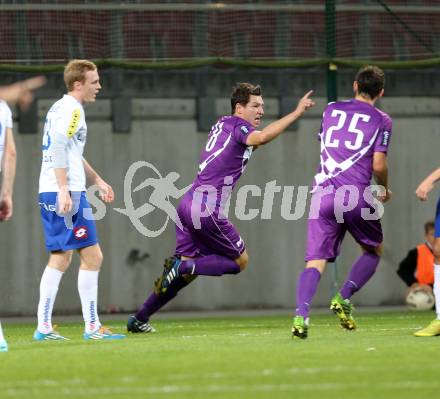 Fussball Regionalliga. SK Austria Klagenfurt gegen BW Linz. Torjubel Bernd Kager (Austria Klagenfurt). Klagenfurt, am 17.10.2014.
Foto: Kuess
---
pressefotos, pressefotografie, kuess, qs, qspictures, sport, bild, bilder, bilddatenbank