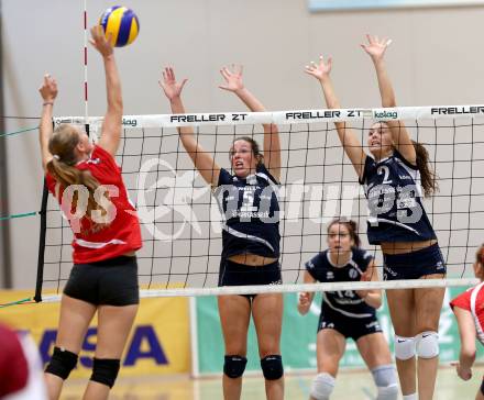 Volleyball MEL, MEVZA. ATSC Wildcats gegen SVS Post. Anna Bajde, Lisa Schmerlaib (Wildcats). Klagenfurt, 18.10.2014.
Foto: Kuess
---
pressefotos, pressefotografie, kuess, qs, qspictures, sport, bild, bilder, bilddatenbank