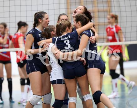 Volleyball MEL, MEVZA. ATSC Wildcats gegen SVS Post. Jubel  (Wildcats). Klagenfurt, 18.10.2014.
Foto: Kuess
---
pressefotos, pressefotografie, kuess, qs, qspictures, sport, bild, bilder, bilddatenbank