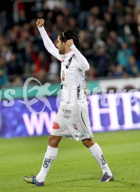 Fussball Bundesliga. RZ Pellets WAC gegen SV Scholz Groedig. Torjubel Jacobo Ynclan Pajares, (WAC). Wolfsberg, am 18.10.2014.
Foto: Kuess

---
pressefotos, pressefotografie, kuess, qs, qspictures, sport, bild, bilder, bilddatenbank