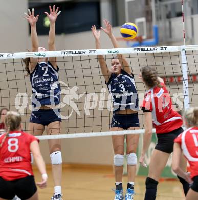 Volleyball MEL, MEVZA. ATSC Wildcats gegen SVS Post. Lisa Schmerlaib, Saria Gschoepf (Wildcats). Klagenfurt, 18.10.2014.
Foto: Kuess
---
pressefotos, pressefotografie, kuess, qs, qspictures, sport, bild, bilder, bilddatenbank