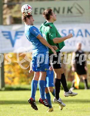 Fussball Unterliga Ost. DSG Sele Zell gegen Ulrichsberg.  Marko Alois Loibnegger, (Zell), Borut Metelko (Ulrichsberg). Zell, am 19.10.2014.
Foto: Kuess
---
pressefotos, pressefotografie, kuess, qs, qspictures, sport, bild, bilder, bilddatenbank