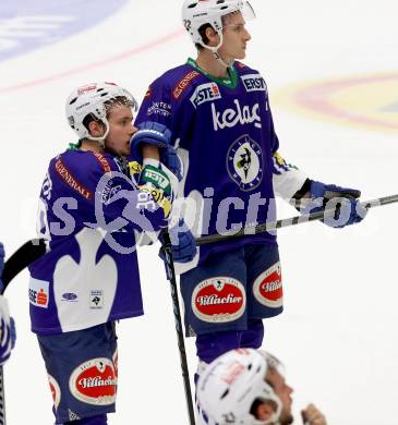 EBEL. Eishockey Bundesliga. EC VSV gegen UPC Vienna Capitals.  Patrick Platzer, Adis Alagic (VSV). Villach, am 19.10.2014.
Foto: Kuess 


---
pressefotos, pressefotografie, kuess, qs, qspictures, sport, bild, bilder, bilddatenbank