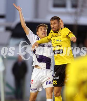 Fussball Regionalliga. SAK gegen Allerheiligen. Daniel Perkounig, (SAK), Patrick Wolf  (Allerheiligen). Welzenegg, am 24.10.2014.
Foto: Kuess
---
pressefotos, pressefotografie, kuess, qs, qspictures, sport, bild, bilder, bilddatenbank