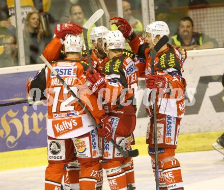 EBEL. Eishockey Bundesliga. KAC gegen HC Orli Znojmo. torjubel (KAC). Klagenfurt, am 24.10.2014.
Foto: Kuess 

---
pressefotos, pressefotografie, kuess, qs, qspictures, sport, bild, bilder, bilddatenbank