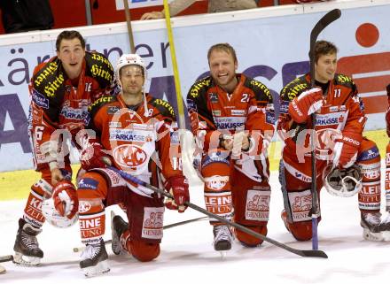 EBEL. Eishockey Bundesliga. KAC gegen HC Orli Znojmo. Patrick Harand, Thomas Koch, Thomas Poeck, Daniel Ban (KAC). Klagenfurt, am 24.10.2014.
Foto: Kuess 

---
pressefotos, pressefotografie, kuess, qs, qspictures, sport, bild, bilder, bilddatenbank