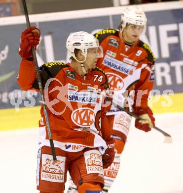 EBEL. Eishockey Bundesliga. KAC gegen HC Orli Znojmo. Torjubel Jamie Lundmark (KAC). Klagenfurt, am 24.10.2014.
Foto: Kuess 

---
pressefotos, pressefotografie, kuess, qs, qspictures, sport, bild, bilder, bilddatenbank