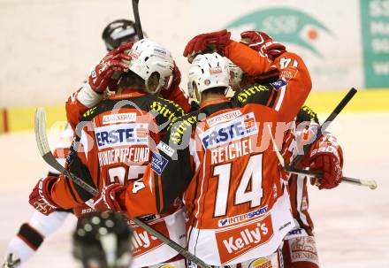 EBEL. Eishockey Bundesliga. KAC gegen HC Orli Znojmo. torjubel (KAC). Klagenfurt, am 24.10.2014.
Foto: Kuess 

---
pressefotos, pressefotografie, kuess, qs, qspictures, sport, bild, bilder, bilddatenbank