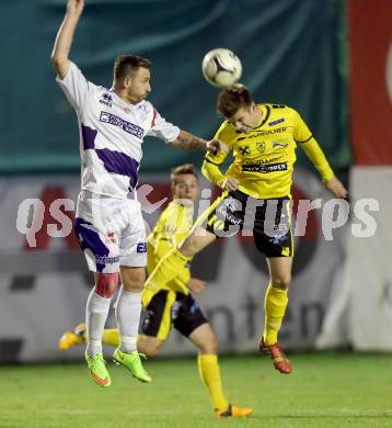 Fussball Regionalliga. SAK gegen Allerheiligen. Darijo Biscan, (SAK), Pascal Scheucher  (Allerheiligen). Welzenegg, am 24.10.2014.
Foto: Kuess
---
pressefotos, pressefotografie, kuess, qs, qspictures, sport, bild, bilder, bilddatenbank