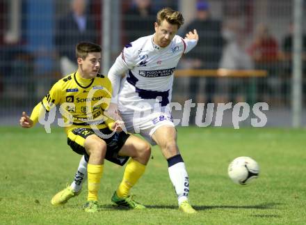 Fussball Regionalliga. SAK gegen Allerheiligen. Johannes Isopp, (SAK),  Patrick Rupprecht  (Allerheiligen). Welzenegg, am 24.10.2014.
Foto: Kuess
---
pressefotos, pressefotografie, kuess, qs, qspictures, sport, bild, bilder, bilddatenbank