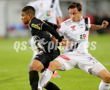 Fussball Bundesliga. RZ Pellets WAC gegen Cashpoint SCR Altach. Dario Baldauf, (WAC), Ismail Tajouri  (Altach). Wolfsberg, am 25.10.2014.
Foto: Kuess

---
pressefotos, pressefotografie, kuess, qs, qspictures, sport, bild, bilder, bilddatenbank