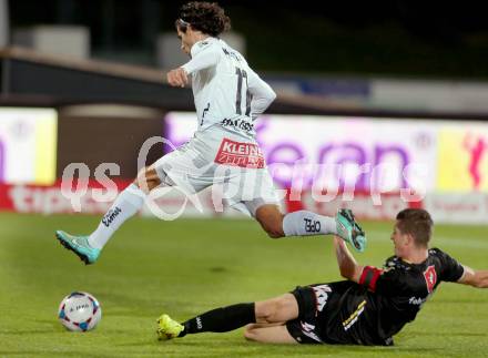 Fussball Bundesliga. RZ Pellets WAC gegen Cashpoint SCR Altach. Ynclan Pajares Jacobo Maria,  (WAC), Andreas Lienhart  (Altach). Wolfsberg, am 25.10.2014.
Foto: Kuess

---
pressefotos, pressefotografie, kuess, qs, qspictures, sport, bild, bilder, bilddatenbank