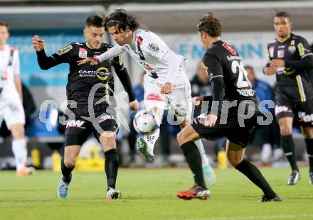 Fussball Bundesliga. RZ Pellets WAC gegen Cashpoint SCR Altach. Ynclan Pajares Jacobo Maria,  (WAC), Boris Prokopic (Altach). Wolfsberg, am 25.10.2014.
Foto: Kuess

---
pressefotos, pressefotografie, kuess, qs, qspictures, sport, bild, bilder, bilddatenbank