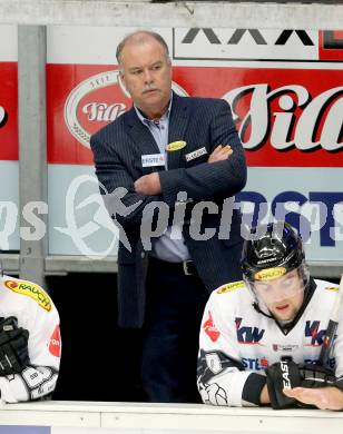 EBEL. Eishockey Bundesliga. EC VSV gegen Dornbirner Eishockey Club.  Trainer Dave MacQueen (Dornbirn). Villach, am 26.10.2014.
Foto: Kuess 


---
pressefotos, pressefotografie, kuess, qs, qspictures, sport, bild, bilder, bilddatenbank