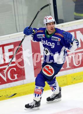 EBEL. Eishockey Bundesliga. EC VSV gegen Dornbirner Eishockey Club.  Torjubel  Mark Santorelli (VSV). Villach, am 26.10.2014.
Foto: Kuess 


---
pressefotos, pressefotografie, kuess, qs, qspictures, sport, bild, bilder, bilddatenbank