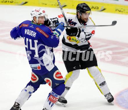 EBEL. Eishockey Bundesliga. EC VSV gegen Dornbirner Eishockey Club.  Geoff Waugh, (VSV), Guillaume Desbiens  (Dornbirn). Villach, am 26.10.2014.
Foto: Kuess 


---
pressefotos, pressefotografie, kuess, qs, qspictures, sport, bild, bilder, bilddatenbank