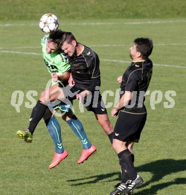 Fussball. Kaerntner Liga. Koettmannsdorf gegen SV Feldkirchen/SV Oberglan. Daniel Globotschnig, Christian Sablatnig (Koettmannsdorf), Michael Groinig (Feldkirchen/SV Oberglan). Koettmannsdorf, 26.10.2014.
Foto: Kuess
---
pressefotos, pressefotografie, kuess, qs, qspictures, sport, bild, bilder, bilddatenbank