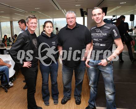 Kaernten Sport Package Uebergabe. Arno Arthofer, Amelie Solja (Tischtennis), Werner Feuerabend, Christian Troger (triathlon). Klagenfurt, 27.10.2014.
Foto: Kuess 
---
pressefotos, pressefotografie, kuess, qs, qspictures, sport, bild, bilder, bilddatenbank