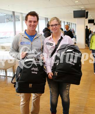 Kaernten Sport Package Uebergabe.  Patrick Ofner (Tennis), Kerstin Mueller (Eisstocksport). Klagenfurt, 27.10.2014.
Foto: Kuess 
---
pressefotos, pressefotografie, kuess, qs, qspictures, sport, bild, bilder, bilddatenbank