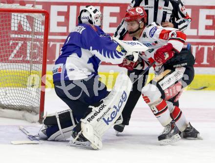 EBEL. Eishockey Bundesliga. EC VSV gegen HC TWK Innsbruck. Jean Philippe Lamoureux,  (VSV), Matt Siddall (Innsbruck). Villach, am 28.10.2014.
Foto: Kuess 


---
pressefotos, pressefotografie, kuess, qs, qspictures, sport, bild, bilder, bilddatenbank