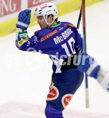 EBEL. Eishockey Bundesliga. EC VSV gegen HC TWK Innsbruck. Torjubel Brock McBride (VSV). Villach, am 28.10.2014.
Foto: Kuess 


---
pressefotos, pressefotografie, kuess, qs, qspictures, sport, bild, bilder, bilddatenbank