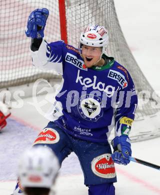 EBEL. Eishockey Bundesliga. EC VSV gegen HC TWK Innsbruck. Torjubel Daniel Nageler (VSV). Villach, am 28.10.2014.
Foto: Kuess 


---
pressefotos, pressefotografie, kuess, qs, qspictures, sport, bild, bilder, bilddatenbank