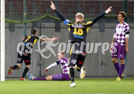 Fussball Regionalliga. SK Austria Klagenfurt gegen Lafnitz. Torjubel Lafnitz. Klagenfurt, 31.10.2014.
foto: Kuess
---
pressefotos, pressefotografie, kuess, qs, qspictures, sport, bild, bilder, bilddatenbank