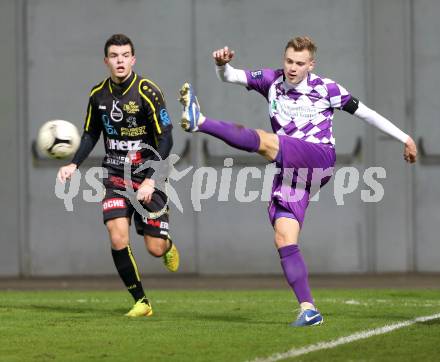 Fussball Regionalliga. SK Austria Klagenfurt gegen Lafnitz. Michael Groinig, (Austria Klagenfurt), Philipp Siegl (Lafnitz). Klagenfurt, 31.10.2014.
foto: Kuess
---
pressefotos, pressefotografie, kuess, qs, qspictures, sport, bild, bilder, bilddatenbank