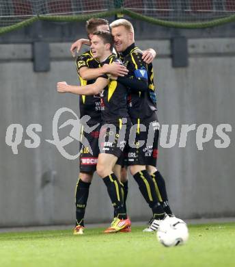 Fussball Regionalliga. SK Austria Klagenfurt gegen Lafnitz. Torjubel Lafnitz. Klagenfurt, 31.10.2014.
foto: Kuess
---
pressefotos, pressefotografie, kuess, qs, qspictures, sport, bild, bilder, bilddatenbank