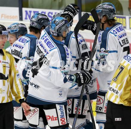 EBEL. Eishockey Bundesliga. EC VSV gegen EHC LIWEST Linz.  Torjubel Linz. Villach, am 2.11.2014.
Foto: Kuess 


---
pressefotos, pressefotografie, kuess, qs, qspictures, sport, bild, bilder, bilddatenbank