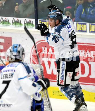 EBEL. Eishockey Bundesliga. EC VSV gegen EHC LIWEST Linz. Torjubel Jason Ulmer (Linz). Villach, am 2.11.2014.
Foto: Kuess 


---
pressefotos, pressefotografie, kuess, qs, qspictures, sport, bild, bilder, bilddatenbank