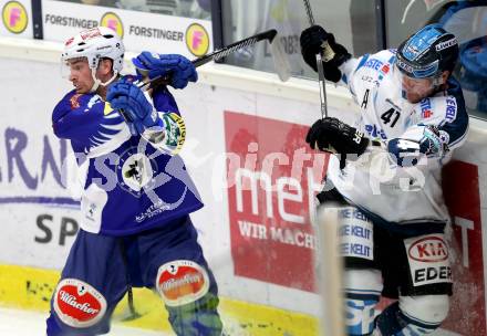 EBEL. Eishockey Bundesliga. EC VSV gegen EHC LIWEST Linz.  Sean Ringrose, (VSV), Curtis Murphy (Linz). Villach, am 2.11.2014.
Foto: Kuess 


---
pressefotos, pressefotografie, kuess, qs, qspictures, sport, bild, bilder, bilddatenbank