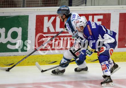 EBEL. Eishockey Bundesliga. EC VSV gegen EHC LIWEST Linz.  SEan Ringrose, (VSV), Franklin MacDonald (Linz). Villach, am 2.11.2014.
Foto: Kuess 


---
pressefotos, pressefotografie, kuess, qs, qspictures, sport, bild, bilder, bilddatenbank