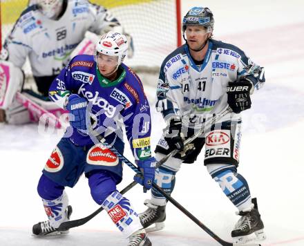 EBEL. Eishockey Bundesliga. EC VSV gegen EHC LIWEST Linz. Marco Pewal,  (VSV), Curtis Murphy (Linz). Villach, am 2.11.2014.
Foto: Kuess 


---
pressefotos, pressefotografie, kuess, qs, qspictures, sport, bild, bilder, bilddatenbank