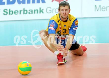 Volleyball Champions League. SK Posojilnica Aich/Dob gegen Olympiacos Piraeus. Michal Hruska (Aich/Dob). Klagenfurt, am 5.11.2014.
Foto: Kuess
---
pressefotos, pressefotografie, kuess, qs, qspictures, sport, bild, bilder, bilddatenbank