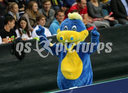 Volleyball Champions League. SK Posojilnica Aich/Dob gegen Olympiacos Piraeus. Maskottchen (Aich/Dob). Klagenfurt, am 5.11.2014.
Foto: Kuess
---
pressefotos, pressefotografie, kuess, qs, qspictures, sport, bild, bilder, bilddatenbank