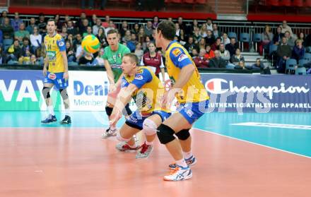 Volleyball Champions League. SK Posojilnica Aich/Dob gegen Olympiacos Piraeus.  Stanislaw Wawrzynczyk (Aich/Dob). Klagenfurt, am 5.11.2014.
Foto: Kuess
---
pressefotos, pressefotografie, kuess, qs, qspictures, sport, bild, bilder, bilddatenbank