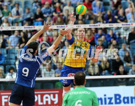 Volleyball Champions League. SK Posojilnica Aich/Dob gegen Olympiacos Piraeus.  Stanislaw Wawrynczyk (Aich/Dob). Klagenfurt, am 5.11.2014.
Foto: Kuess
---
pressefotos, pressefotografie, kuess, qs, qspictures, sport, bild, bilder, bilddatenbank