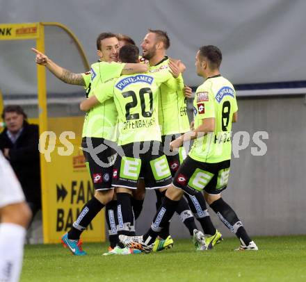 Fussball Bundesliga. RZ Pellets WAC gegen SK Puntigamer Sturm Graz. torjubel (Graz). Klagenfiurt, am 8.11.2014.
Foto: Kuess

---
pressefotos, pressefotografie, kuess, qs, qspictures, sport, bild, bilder, bilddatenbank