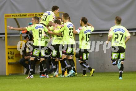 Fussball Bundesliga. RZ Pellets WAC gegen SK Puntigamer Sturm Graz. Torjubel (Graz). Klagenfiurt, am 8.11.2014.
Foto: Kuess

---
pressefotos, pressefotografie, kuess, qs, qspictures, sport, bild, bilder, bilddatenbank