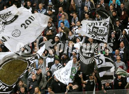 Fussball Bundesliga. RZ Pellets WAC gegen SK Puntigamer Sturm Graz. Fans (Graz). Klagenfiurt, am 8.11.2014.
Foto: Kuess

---
pressefotos, pressefotografie, kuess, qs, qspictures, sport, bild, bilder, bilddatenbank