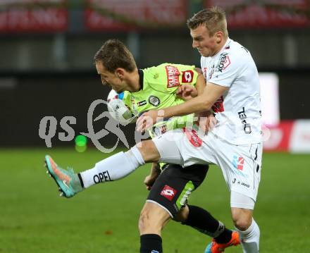 Fussball Bundesliga. RZ Pellets WAC gegen SK Puntigamer Sturm Graz. Manuel Kerhe, (WAC), Daniel Beichler  (Graz). Klagenfiurt, am 8.11.2014.
Foto: Kuess

---
pressefotos, pressefotografie, kuess, qs, qspictures, sport, bild, bilder, bilddatenbank