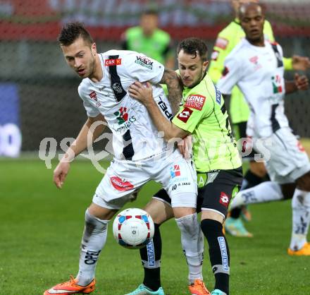 Fussball Bundesliga. RZ Pellets WAC gegen SK Puntigamer Sturm Graz. Peter Zulj,  (WAC), Christian Klem (Graz). Klagenfiurt, am 8.11.2014.
Foto: Kuess

---
pressefotos, pressefotografie, kuess, qs, qspictures, sport, bild, bilder, bilddatenbank