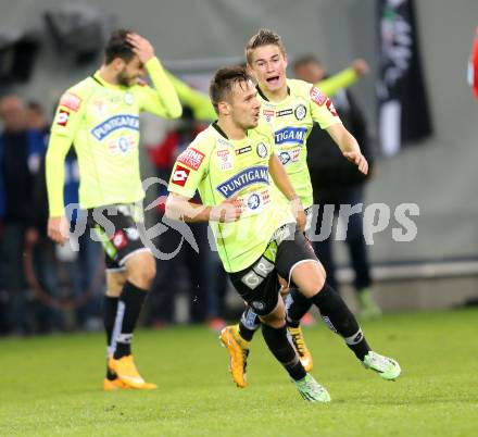 Fussball Bundesliga. RZ Pellets WAC gegen SK Puntigamer Sturm Graz. Torjubel Daniel Offenbacher (Graz). Klagenfiurt, am 8.11.2014.
Foto: Kuess

---
pressefotos, pressefotografie, kuess, qs, qspictures, sport, bild, bilder, bilddatenbank