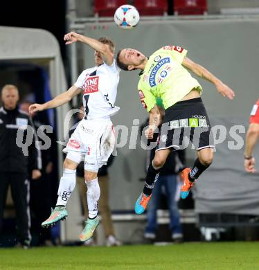 Fussball Bundesliga. RZ Pellets WAC gegen SK Puntigamer Sturm Graz. Manuel Kerhe (WAC), Daniel Beichler (Graz). Klagenfiurt, am 8.11.2014.
Foto: Kuess

---
pressefotos, pressefotografie, kuess, qs, qspictures, sport, bild, bilder, bilddatenbank