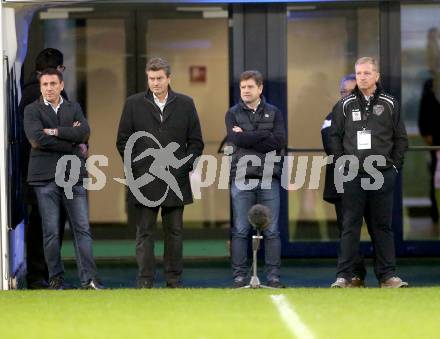 Fussball Bundesliga. RZ Pellets WAC gegen SK Puntigamer Sturm Graz. Christian Puff, Juergen Schratter, Dietmar Riegler, Horst Noessler (WAC). Klagenfiurt, am 8.11.2014.
Foto: Kuess

---
pressefotos, pressefotografie, kuess, qs, qspictures, sport, bild, bilder, bilddatenbank